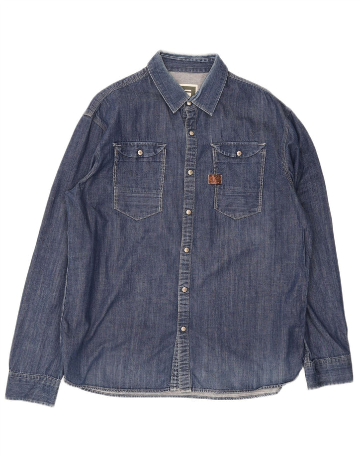 G-Star Herre Denim Shirt 2XL Blå Bomuld