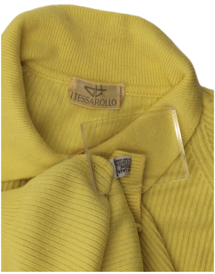 Vintage herre polo hals sweater XL gul uld