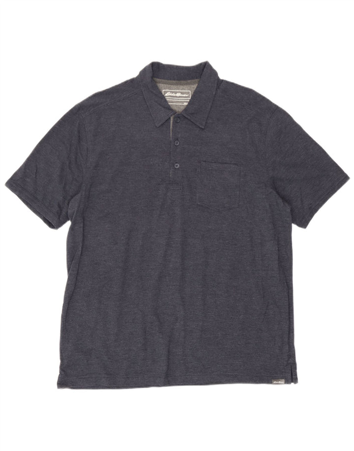 Eddie Bauer herre poloshirt Stor marineblå bomuld