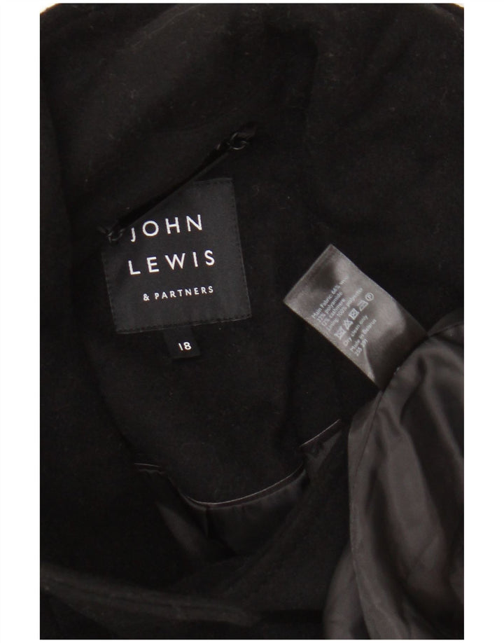 John Lewis Dame Oversized Pea Coat UK 18 XL Sort Uld