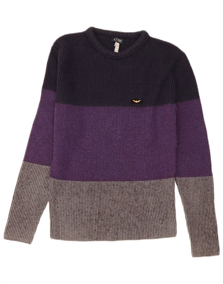 Armani Jeans Herre Crew Neck Jumper Sweater Lille flerfarvet Colourblock