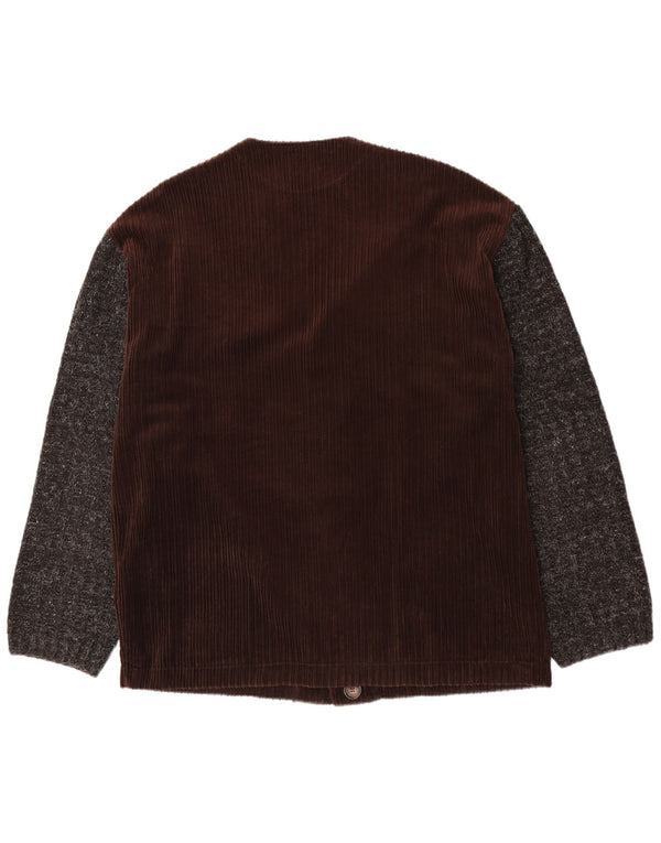 NANI BON Herre fløjlsjakke UK 52 XL Brun Colourblock Bomuld