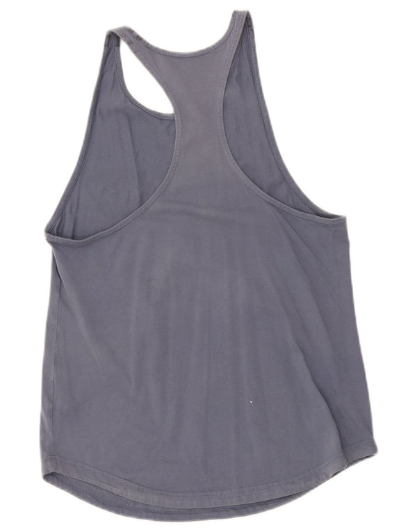 Adidas Dame Grafisk Vest Top UK 12/14 Medium Blue Bomuld