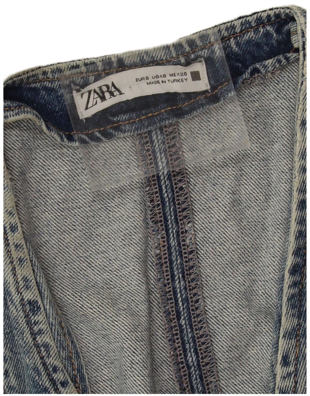 Zara Dame Denim Vest UK 10 Lille Blå Bomuld