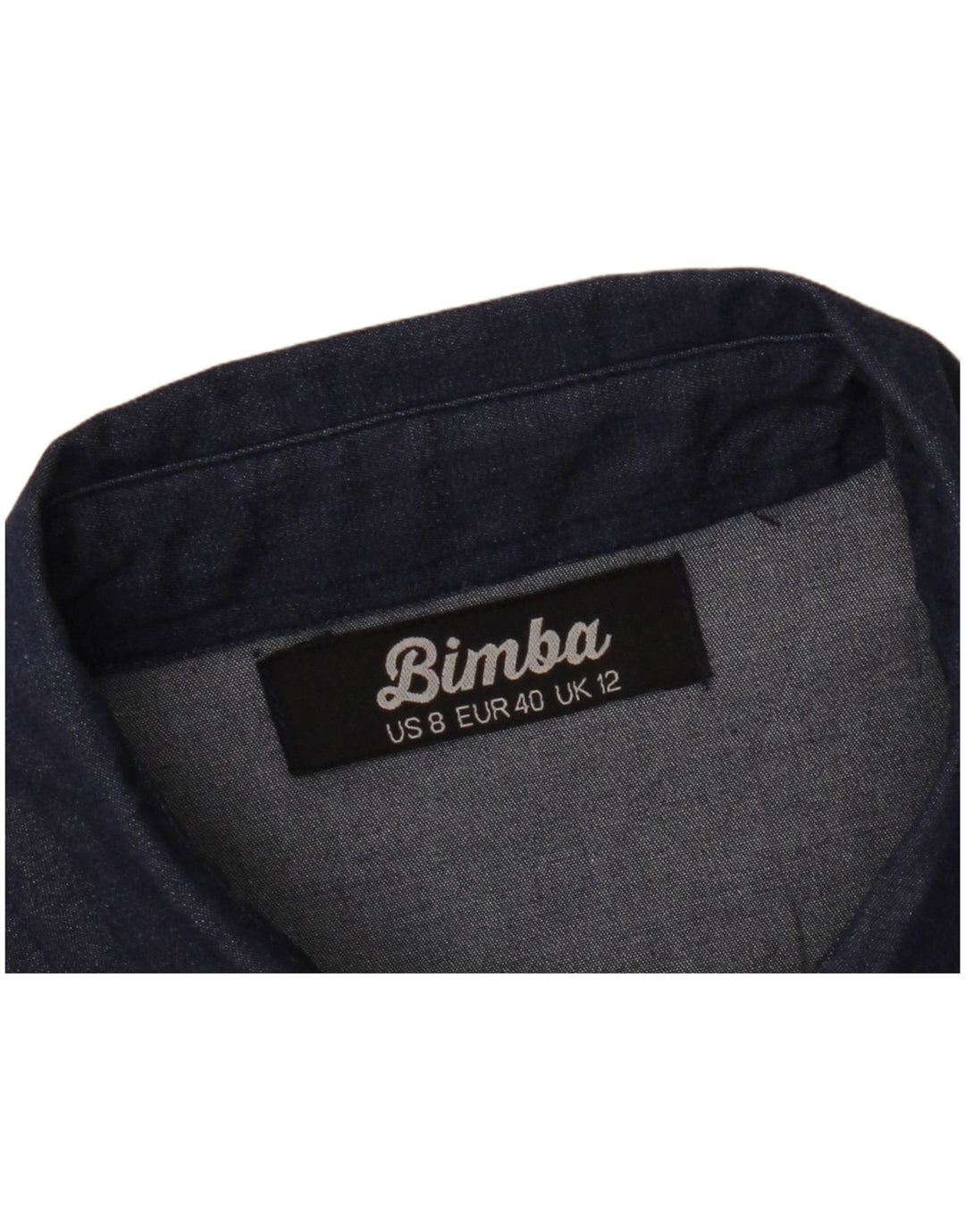 VINTAGE Dame ærmeløs denimkjole UK 12 Medium Navy Blue