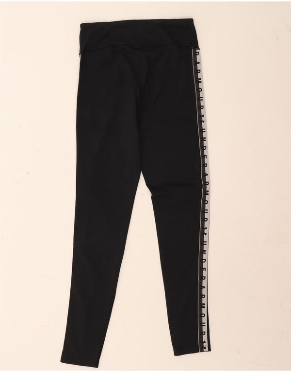 Under Armour Dame Heat Gear Grafiske Leggings UK 8 Small Black Bomuld