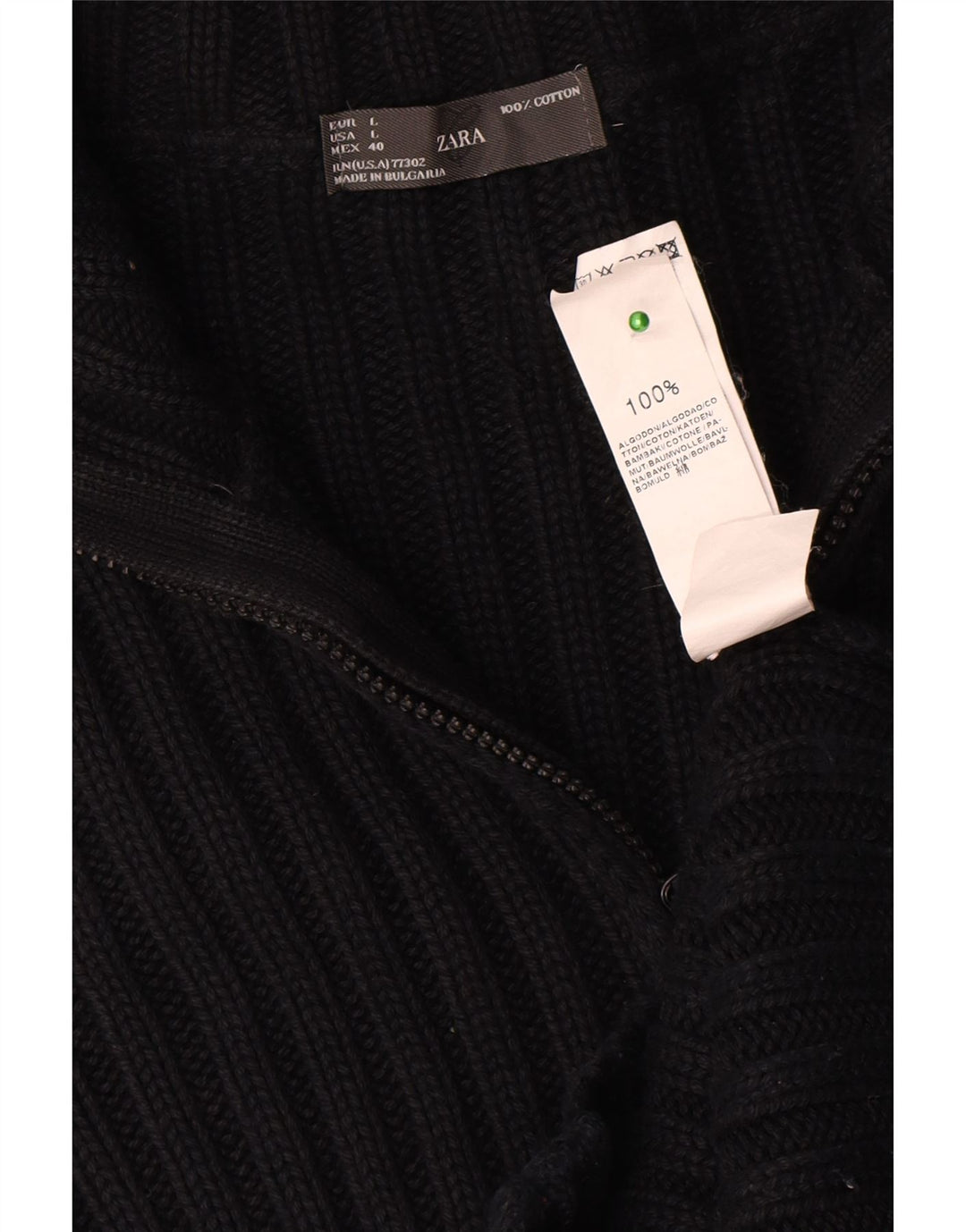 Zara Herre Cardigan Sweater Stor Marineblå Bomuld