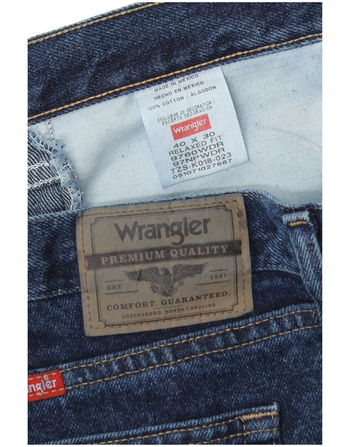 Wrangler Straight Jeans til mænd W40 L30 Marineblå bomuld