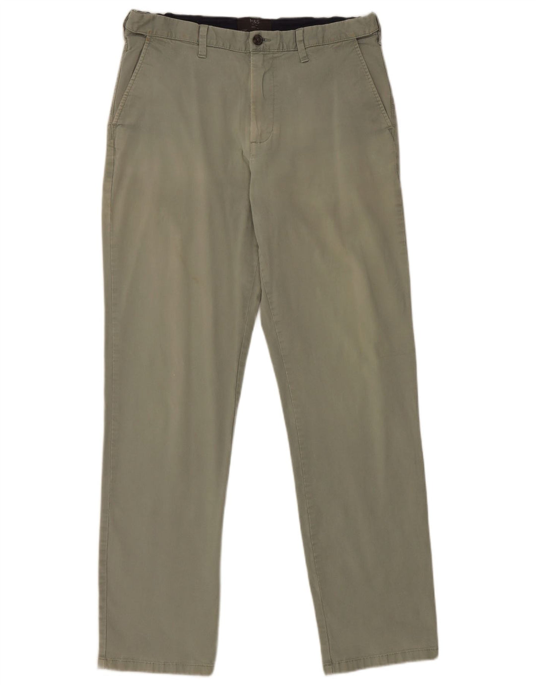 Marks & Spencer Regular Chino-bukser til kvinder W34 L33 Grøn bomuld