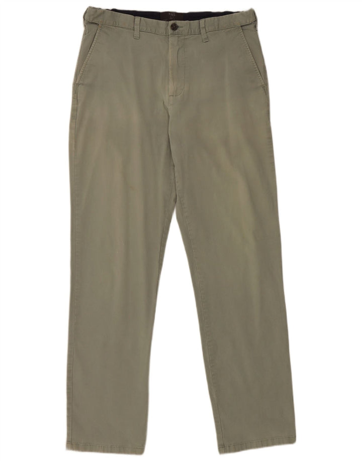 Marks & Spencer Regular Chino-bukser til kvinder W34 L33 Grøn bomuld