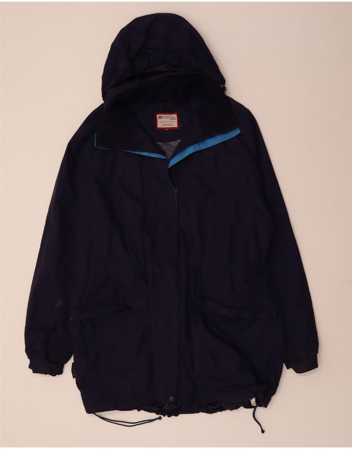 MOUNTAIN WAREHOUSE Dame Regnfrakke med hætte UK 22 3XL Navyblå nylon