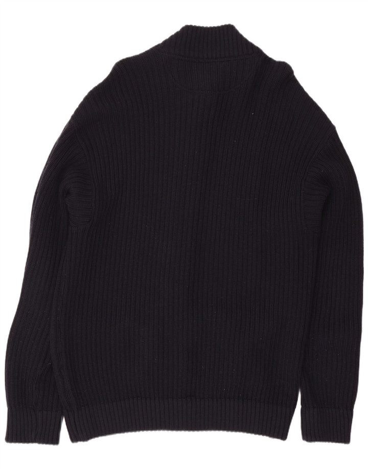 Sea & Sky Herre Cardigan Sweater Stor Marineblå Uld