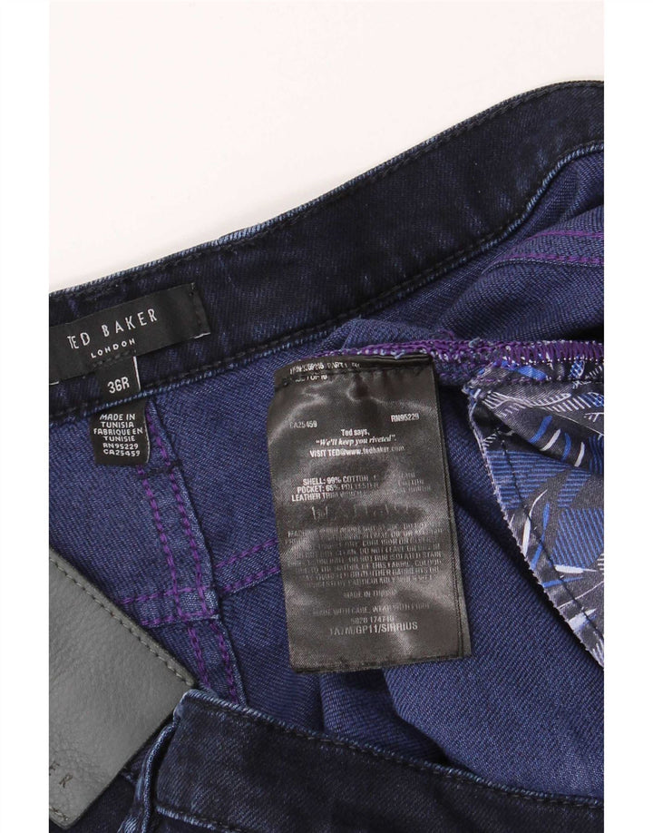 Ted Baker Herre Regular Fit Straight Jeans W36 L31 Blå Bomuld