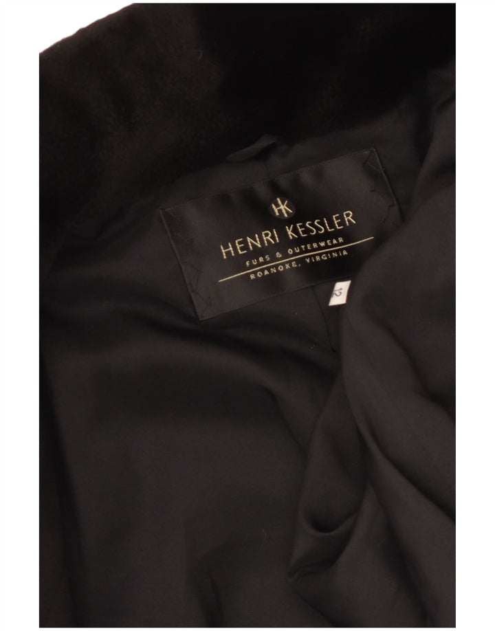 Vintage Dame Velvet Overcoat UK 12 Medium Black