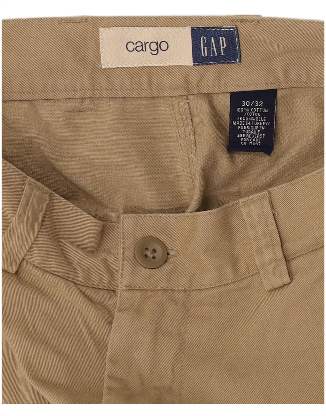 Gap Herre Straight Cargo Bukser W30 L32 Beige Bomuld