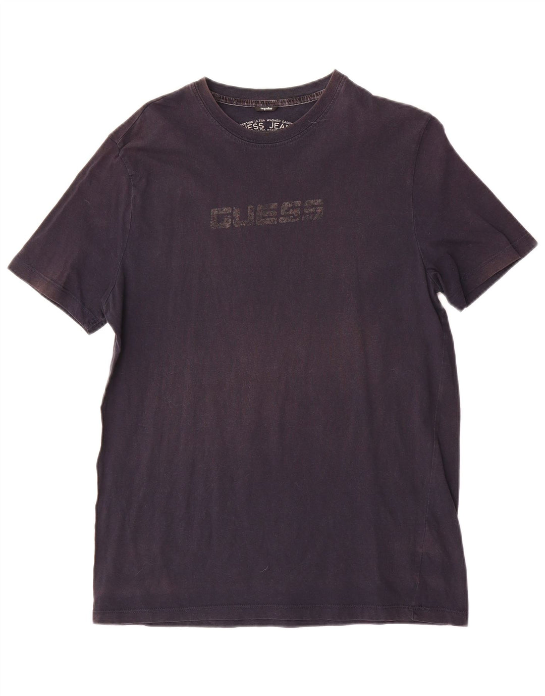Guess Herre almindelig grafisk T-shirt Top Stor marineblå bomuld