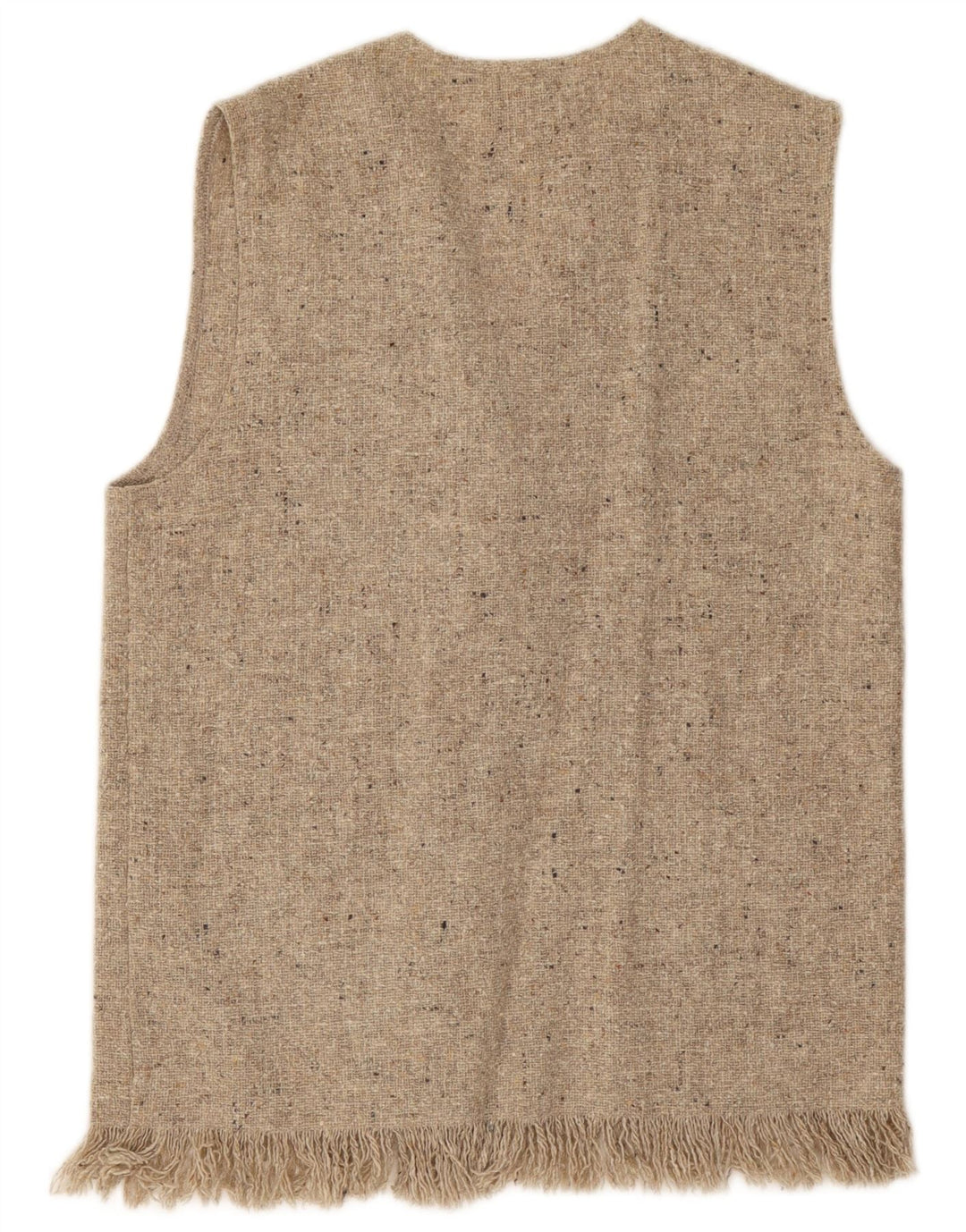 Vintage ærmeløs cardigan sweater til kvinder UK 14 Medium Grey Flecked Wool