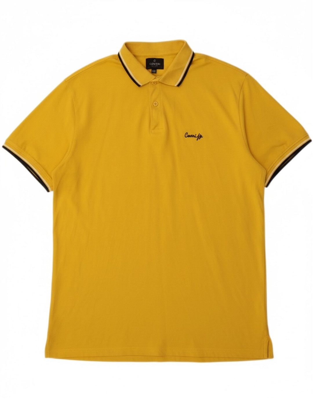 COVERI Mens Polo Shirt 3XL Yellow Cotton