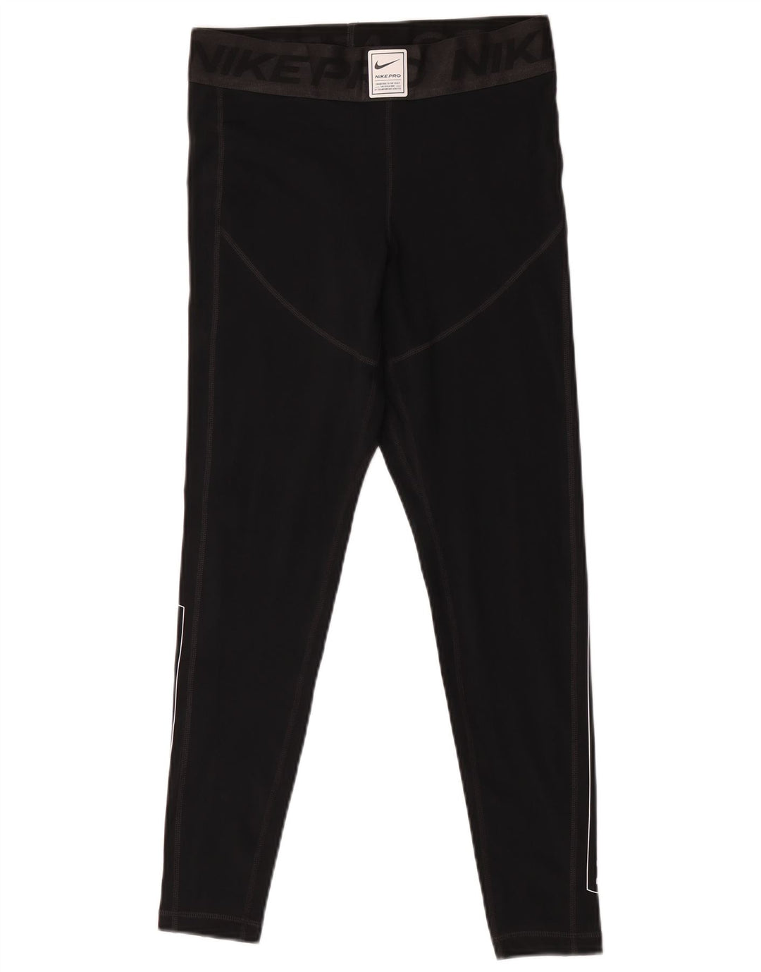 Nike Dame Grafiske Leggings UK 14 Medium Sort Polyester