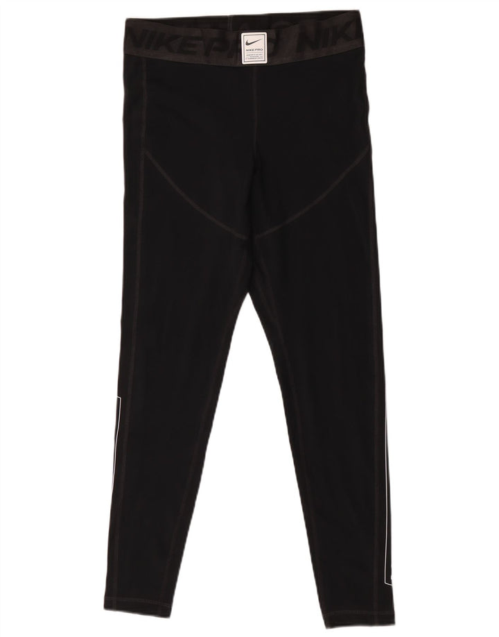 Nike Dame Grafiske Leggings UK 14 Medium Sort Polyester