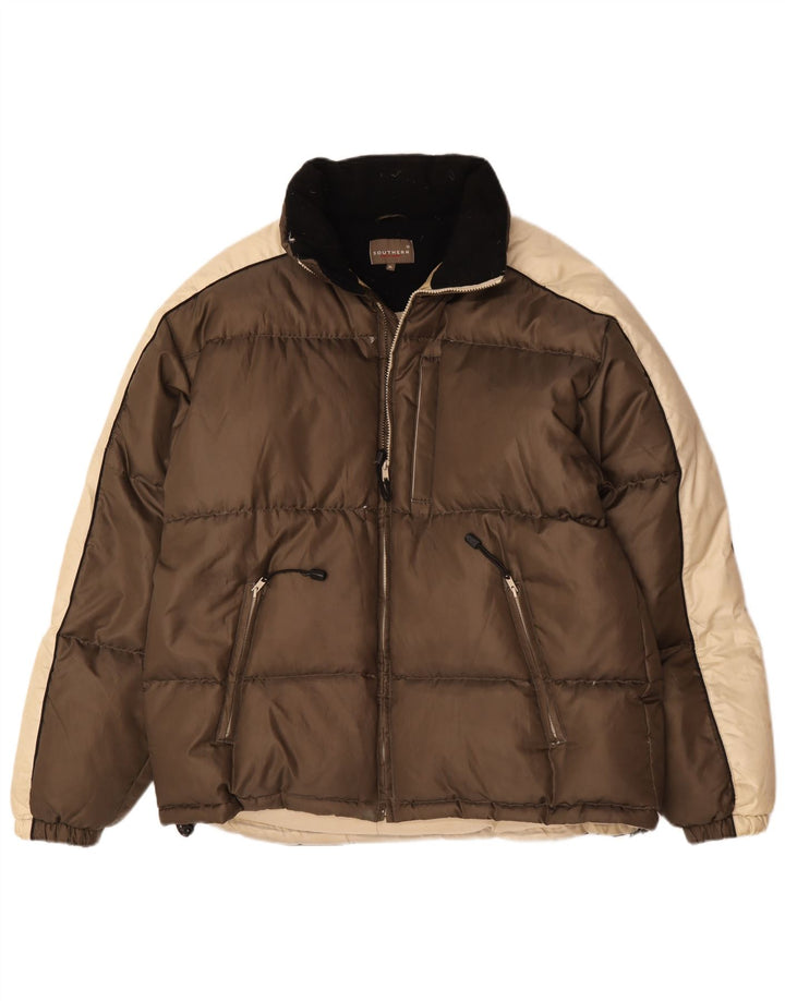 Southern Herre polstret jakke UK 42 XL Brun Colourblock Polyester