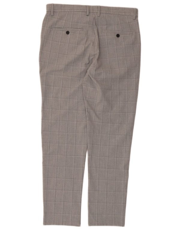 Zara Herre Slim Chino Bukser EU 40 Medium W31 L28 Grå ternet