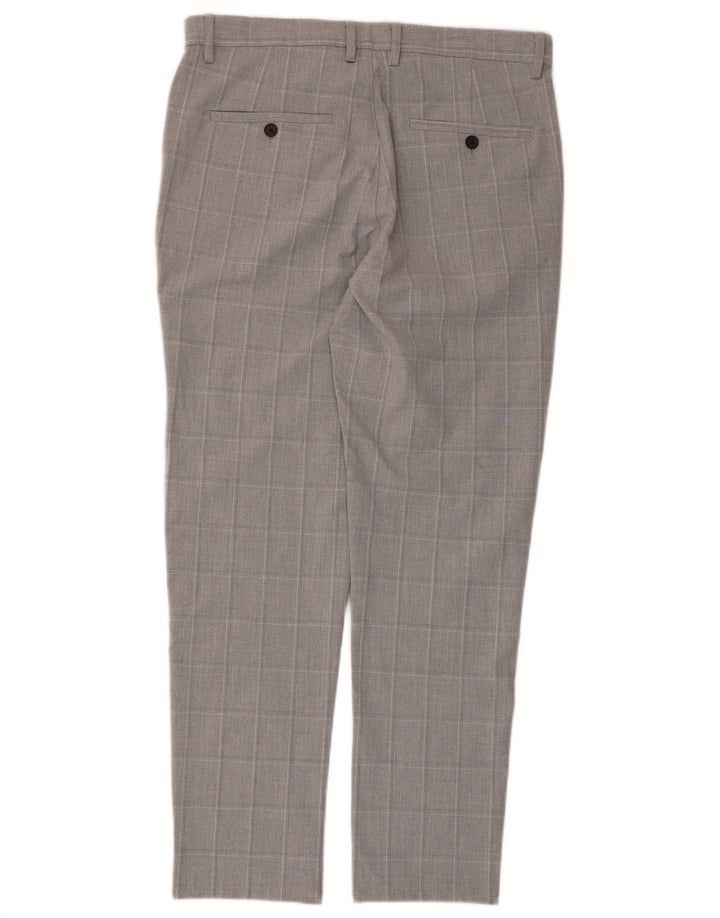 Zara Herre Slim Chino Bukser EU 40 Medium W31 L28 Grå ternet