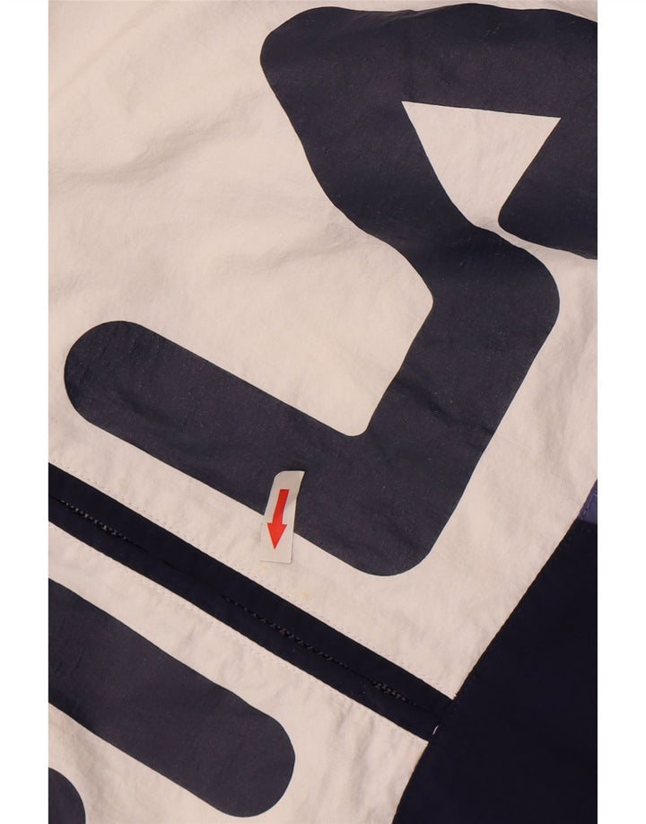 Fila Boys Oversized grafisk anorakjakke 5-6 år 2XS hvid farveblok