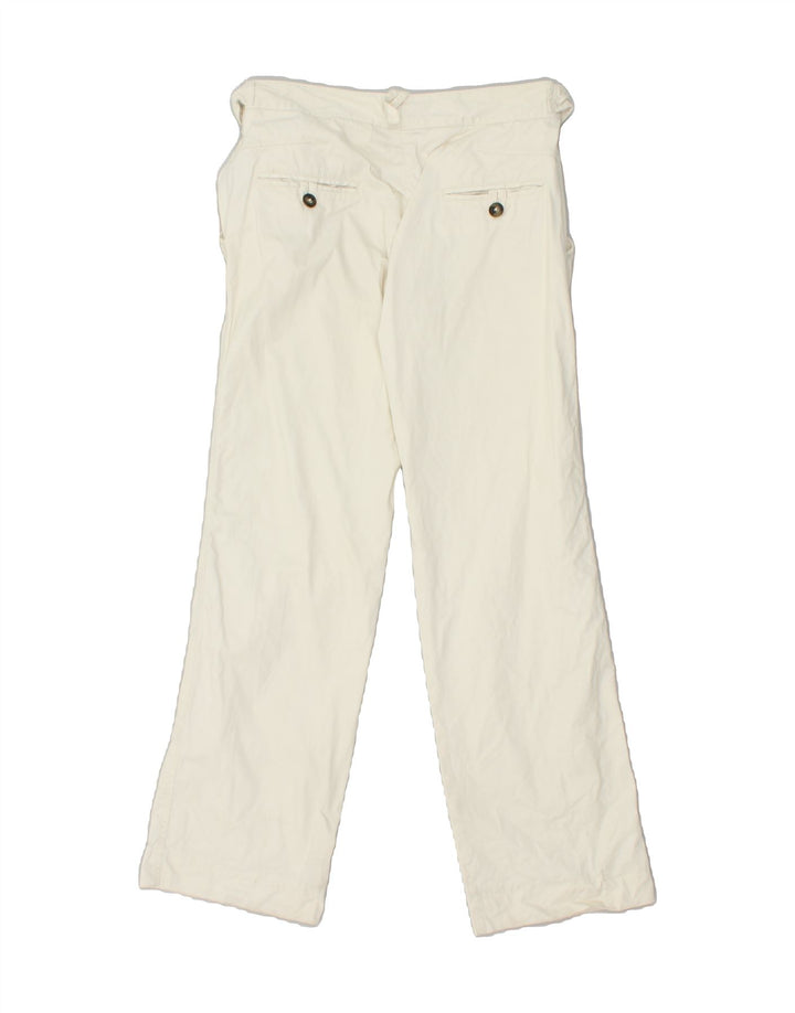 MASSIMO DUTTI Womens Straight Casual Trousers W30 L30 White Cotton | Vintage Massimo Dutti | Thrift | Second-Hand Massimo Dutti | Used Clothing | Messina Hembry 