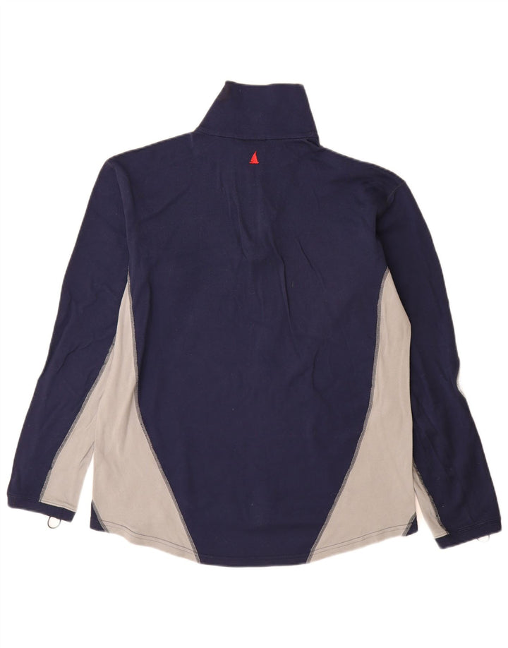 Musto Herre Zip Neck Pullover Træningsdragt Top Large Navy Blue Colourblock