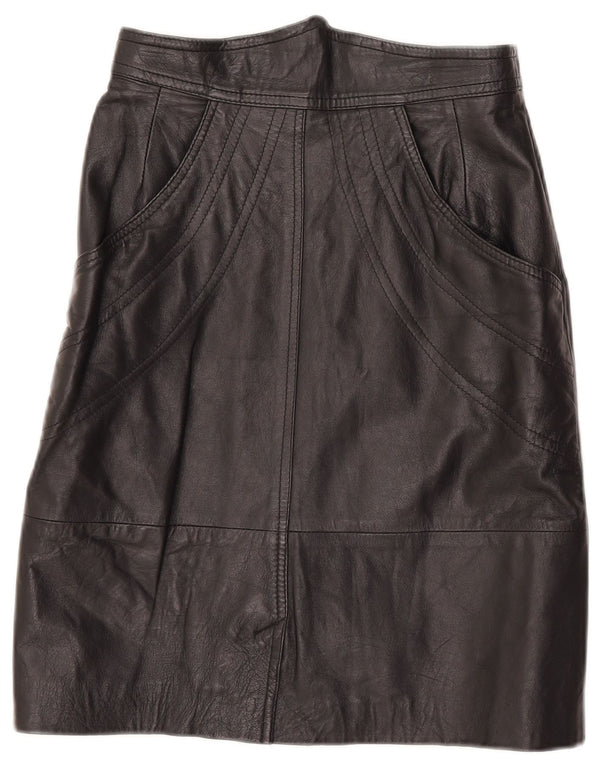 Vintage lædernederdel til kvinder IT 42 Medium W27 Sort