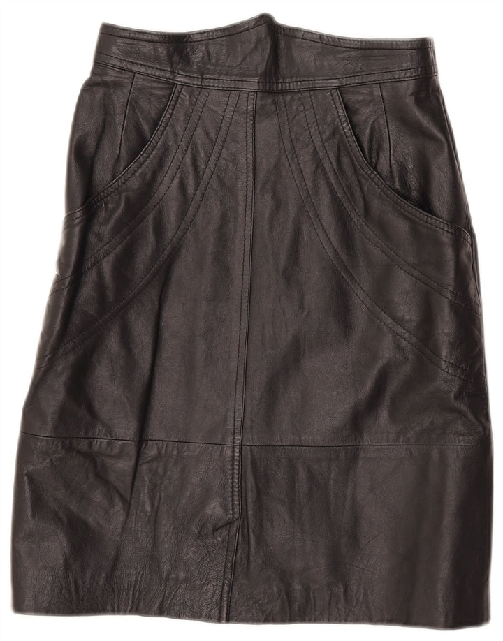 Vintage lædernederdel til kvinder IT 42 Medium W27 Sort