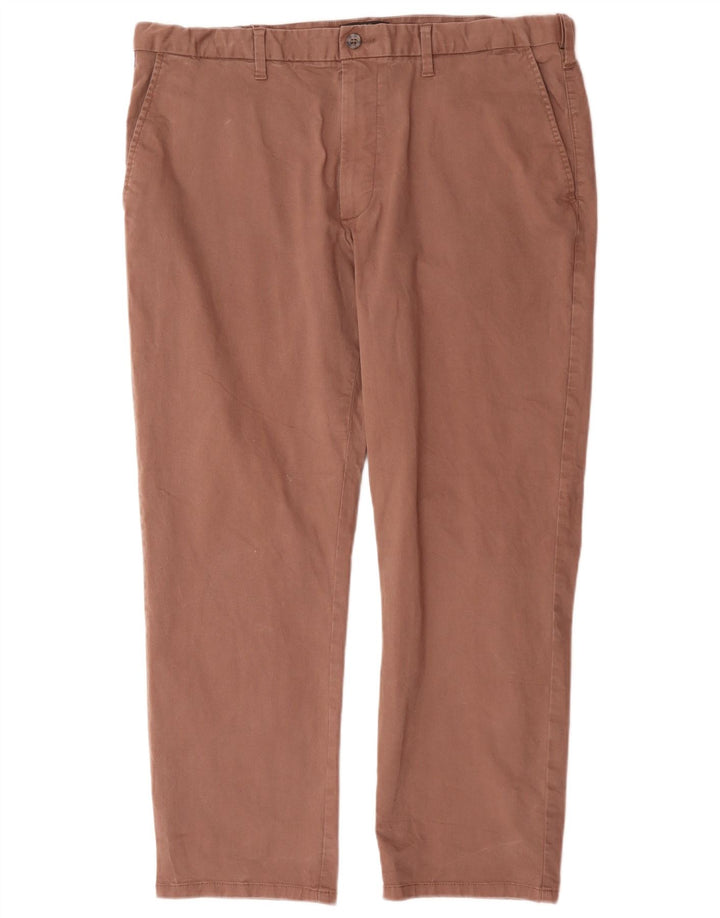 Marks & Spencer Herre Lige Regular Chino Bukser W40 L29 Brun Bomuld