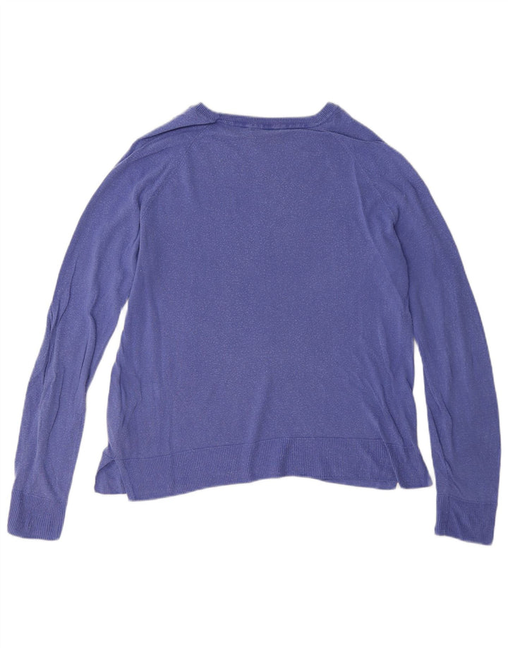 Massimo Dutti Dame Oversized bluse Top UK 6 XS Navy Blue Lyocell