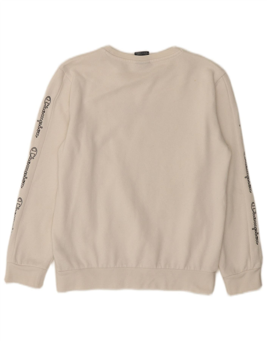 CHAMPION Boys Graphic Sweatshirt Jumper 11-12 Years Large White Cotton