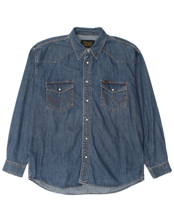 Wrangler Herre Denim Shirt XL Blå Bomuld