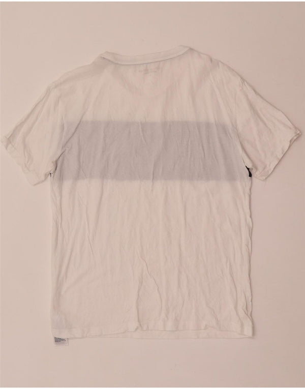 Tommy Hilfiger Herre grafisk T-shirt Top Medium White Colourblock Bomuld