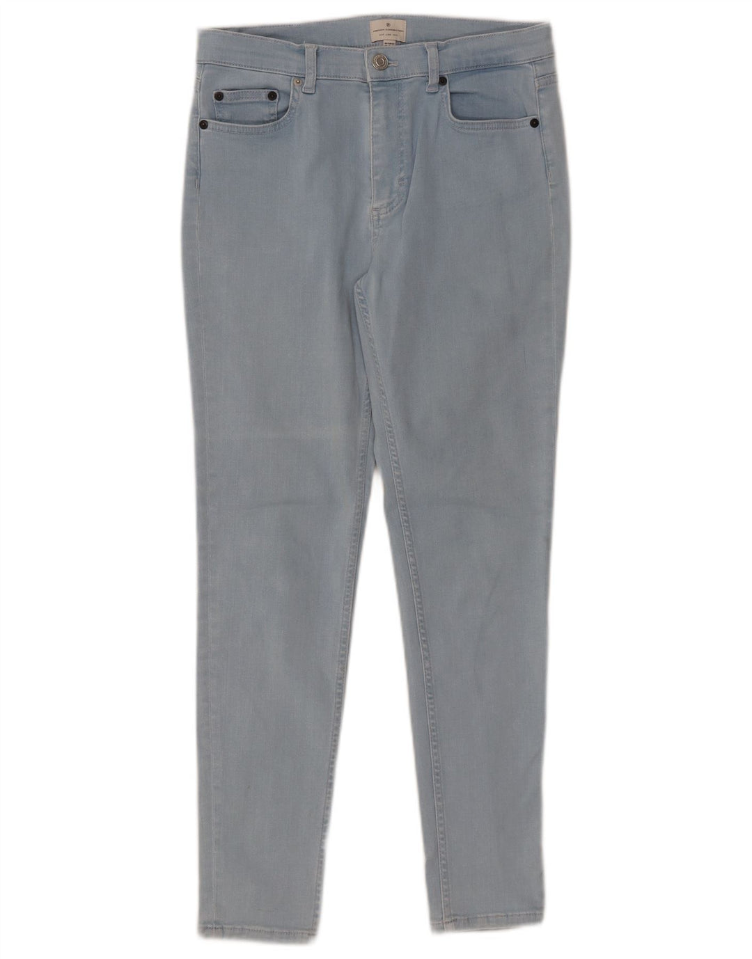 FRANSK FORBINDELSE Dame Slim Jeans UK 12 Medium W30 L28 Blå Bomuld