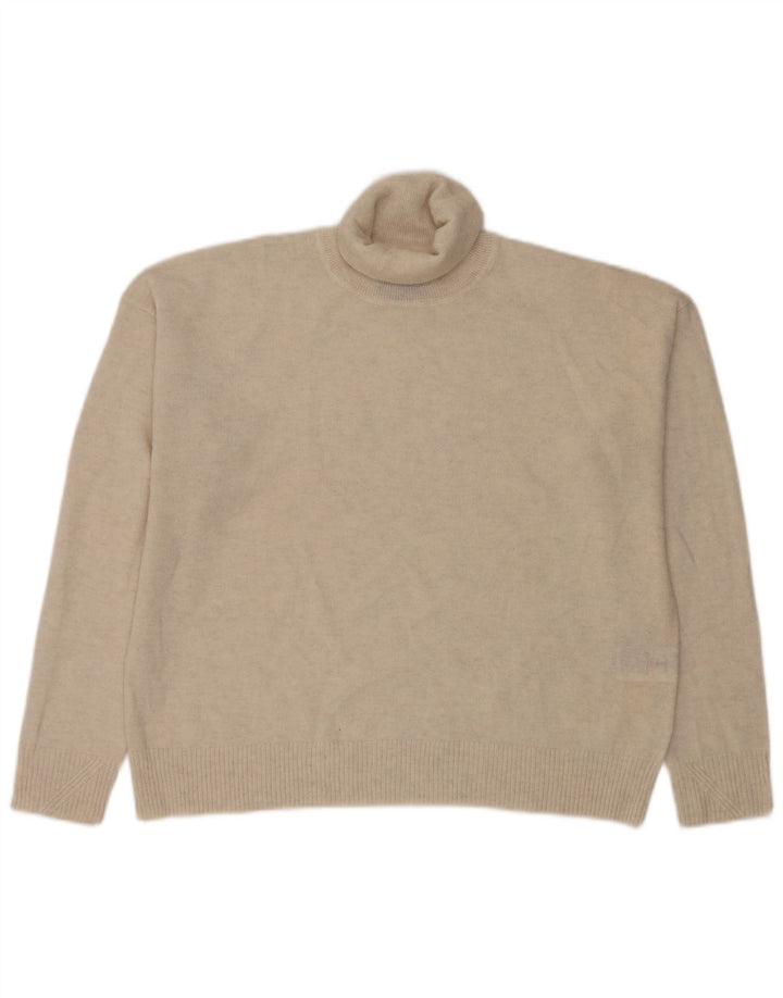 Superdry Womens Oversized trøjetrøje med rullehals UK 14 Stor beige uld
