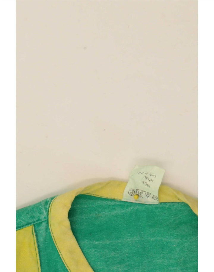 Zip Herre Utility Gilet UK 36 Small Green Colourblock Cotton