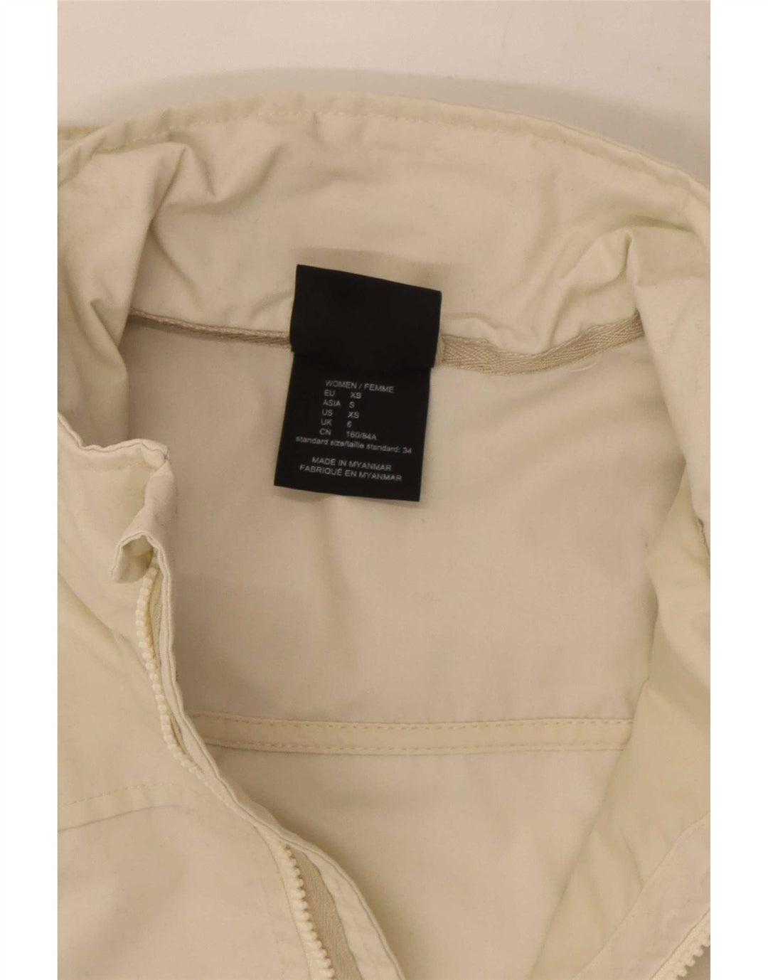 Jack Wolfskin Dame Hætte Regnjakke UK 6 XS Off White Polyester