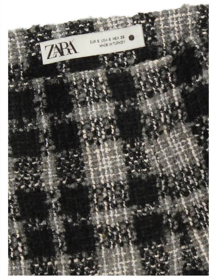 Zara Damestrik Mini-nederdel Small W26 Black Check
