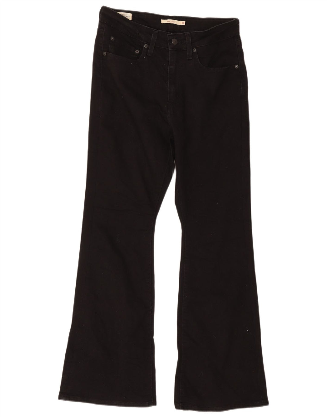 Levi's Dame 726 højtaljede flarede jeans W30 L30 sort bomuld