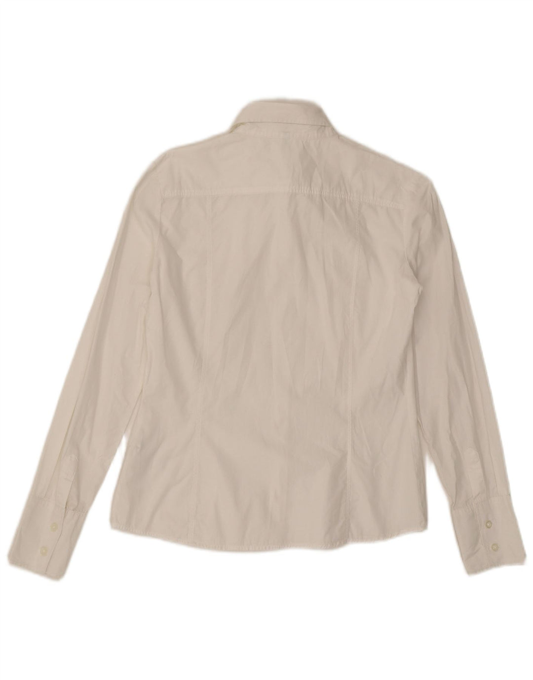 Benetton Dameskjorte UK 14 Medium Hvid Bomuld