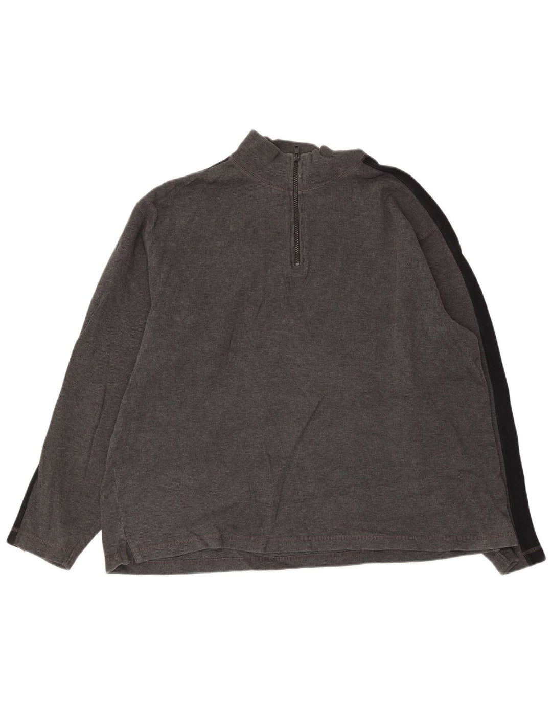 EDDIE BAUER Sweatshirt med lynlås til mænd, stor grå farveblok bomuld