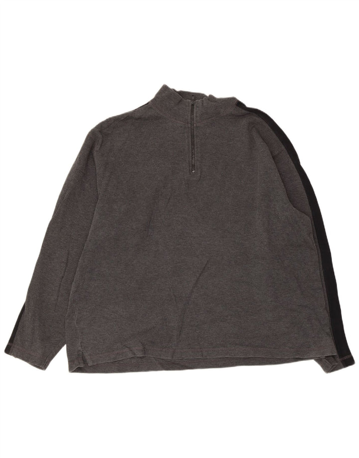 EDDIE BAUER Sweatshirt med lynlås til mænd, stor grå farveblok bomuld