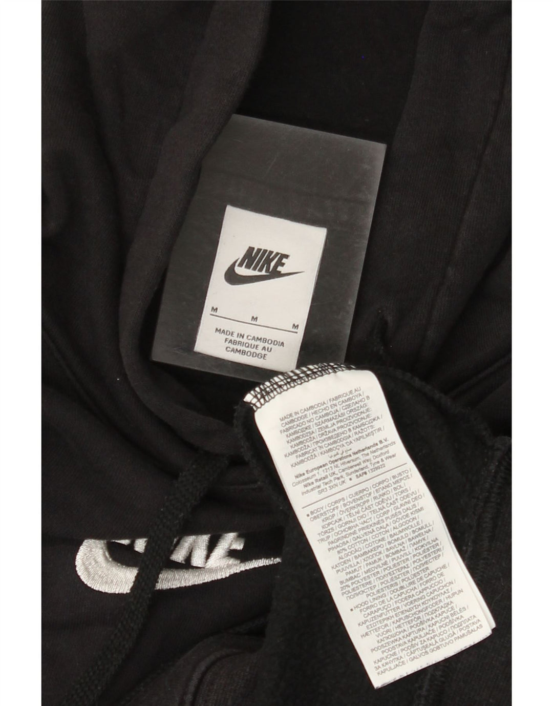 NIKE Grafisk hættetrøje til mænd Medium Sort Colourblock Bomuld
