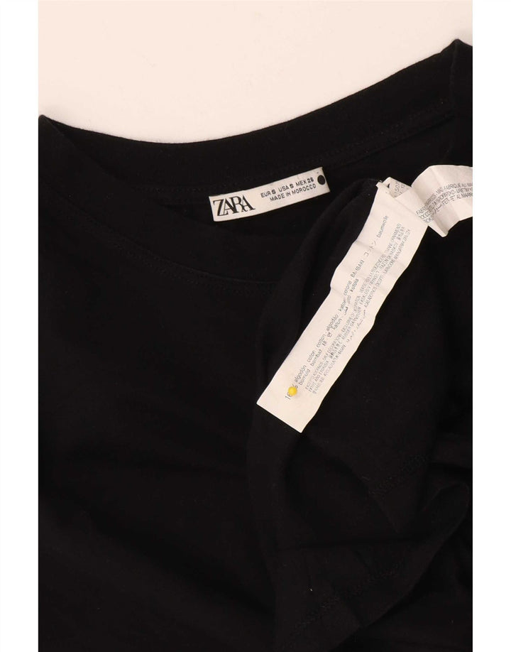 Zara Dame Oversized Vest Top UK 10 Small Black Bomuld