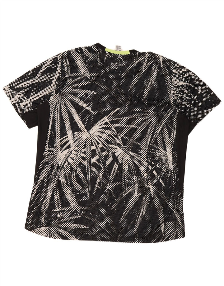 Adidas Herre T-Shirt Top 2XL Sort Blomster Polyester