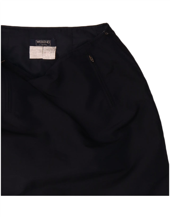 MAX MARA Womens Weekend Straight Skirt UK 10 Small W27 Navy Blue Polyamide